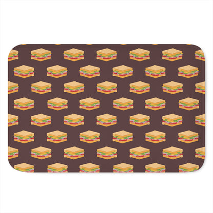 Brown Sandwiches Pattern Print Indoor Door Mat