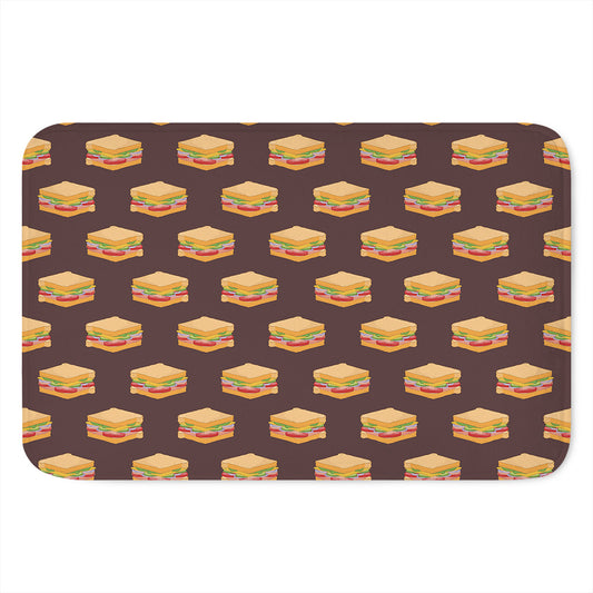 Brown Sandwiches Pattern Print Indoor Door Mat