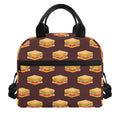 Brown Sandwiches Pattern Print Insulated Lunch Bag