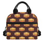 Brown Sandwiches Pattern Print Insulated Lunch Bag