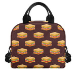 Brown Sandwiches Pattern Print Insulated Lunch Bag
