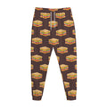 Brown Sandwiches Pattern Print Jogger Pants