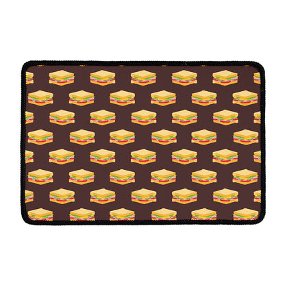 Brown Sandwiches Pattern Print Kitchen Mat