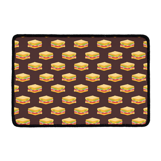 Brown Sandwiches Pattern Print Kitchen Mat