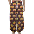 Brown Sandwiches Pattern Print Lantern Pants