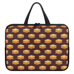 Brown Sandwiches Pattern Print Laptop Sleeve With Handle
