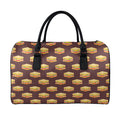 Brown Sandwiches Pattern Print Leather Duffel Bag