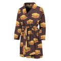 Brown Sandwiches Pattern Print Men's Bathrobe