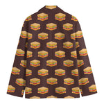 Brown Sandwiches Pattern Print Men's Blazer