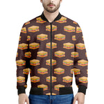 Brown Sandwiches Pattern Print Men's Bomber Jacket