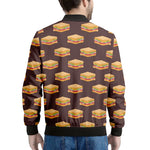 Brown Sandwiches Pattern Print Men's Bomber Jacket