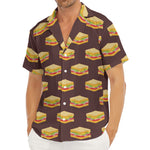Brown Sandwiches Pattern Print Men's Deep V-Neck Shirt