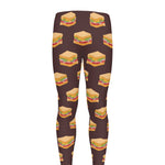 Brown Sandwiches Pattern Print Men's leggings