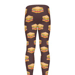 Brown Sandwiches Pattern Print Men's leggings