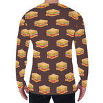 Brown Sandwiches Pattern Print Men's Long Sleeve T-Shirt