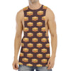 Brown Sandwiches Pattern Print Men's Muscle Tank Top