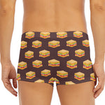 Brown Sandwiches Pattern Print Men's Short Boxer Briefs
