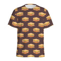 Brown Sandwiches Pattern Print Men's Athletic T-Shirt