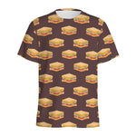 Brown Sandwiches Pattern Print Men's Sports T-Shirt