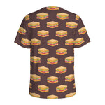 Brown Sandwiches Pattern Print Men's Sports T-Shirt