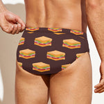 Brown Sandwiches Pattern Print Men's Swim Briefs