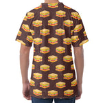 Brown Sandwiches Pattern Print Men's Velvet T-Shirt