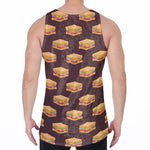 Brown Sandwiches Pattern Print Men's Velvet Tank Top