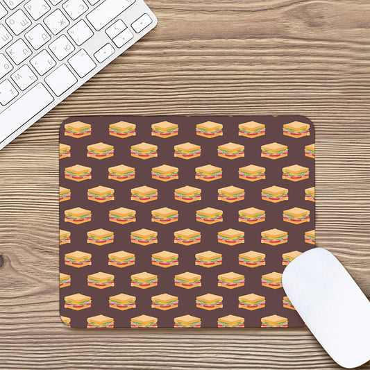 Brown Sandwiches Pattern Print Mouse Pad
