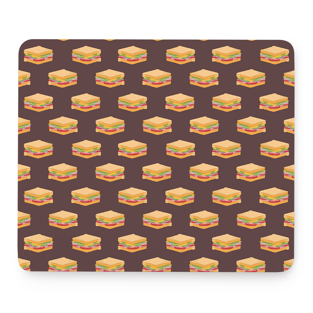 Brown Sandwiches Pattern Print Mouse Pad