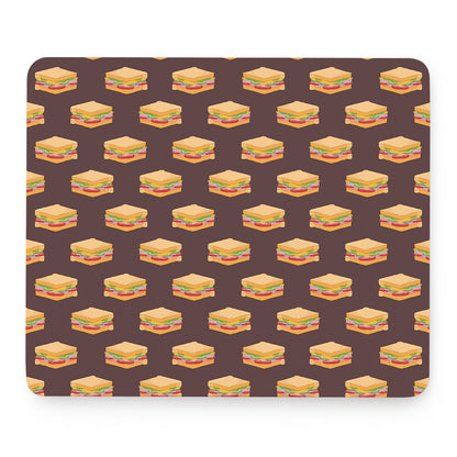 Brown Sandwiches Pattern Print Mouse Pad