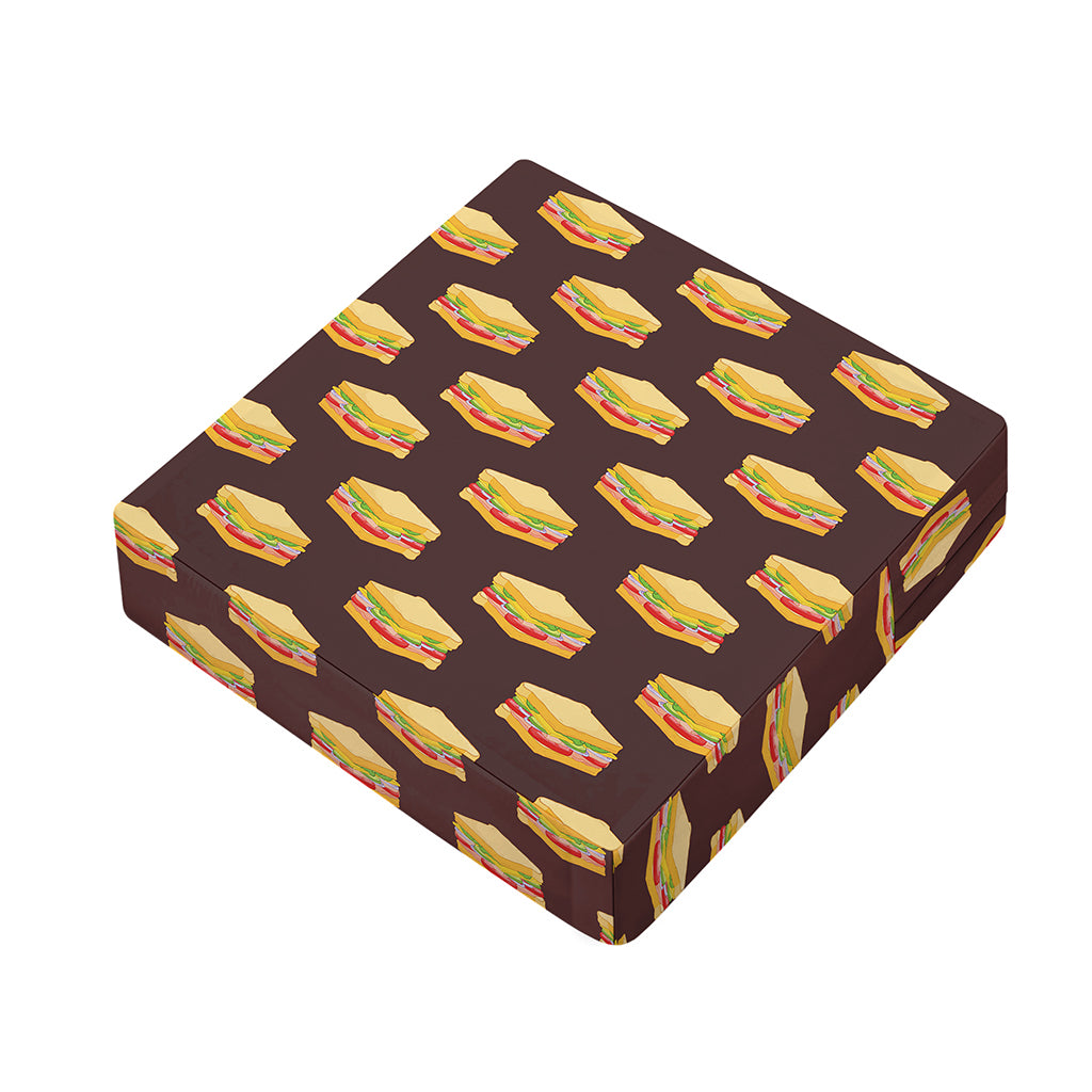 Brown Sandwiches Pattern Print Outdoor Seat Cushion Cover