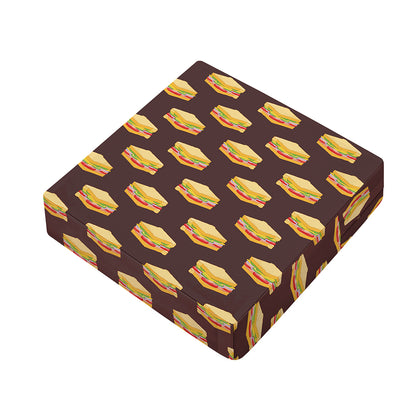 Brown Sandwiches Pattern Print Outdoor Seat Cushion Cover