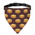 Brown Sandwiches Pattern Print Over The Collar Dog Bandana