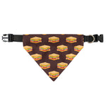 Brown Sandwiches Pattern Print Over The Collar Dog Bandana