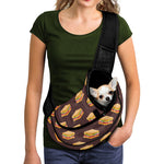 Brown Sandwiches Pattern Print Pet Sling Carrier