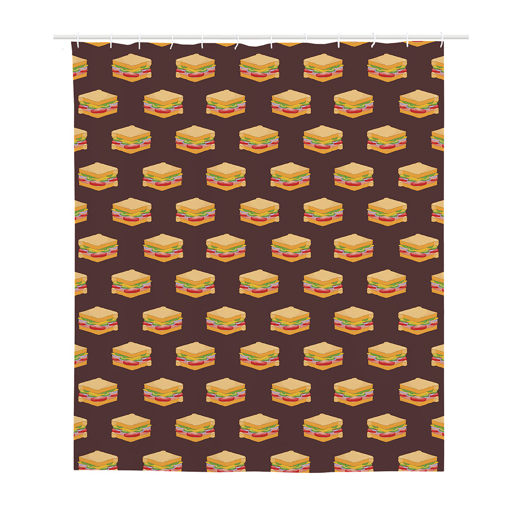 Brown Sandwiches Pattern Print Polyester Shower Curtain