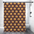Brown Sandwiches Pattern Print Premium Shower Curtain