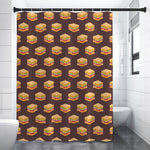 Brown Sandwiches Pattern Print Premium Shower Curtain