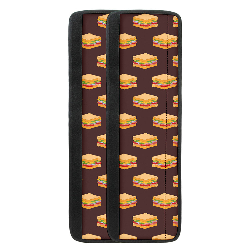 Brown Sandwiches Pattern Print Refrigerator Handle Covers
