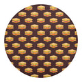 Brown Sandwiches Pattern Print Round Blanket