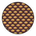 Brown Sandwiches Pattern Print Round Floor Mat