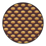 Brown Sandwiches Pattern Print Round Floor Mat
