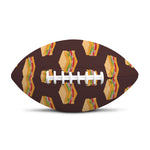 Brown Sandwiches Pattern Print Rugby Ball