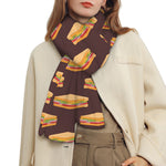 Brown Sandwiches Pattern Print Scarf
