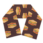 Brown Sandwiches Pattern Print Scarf