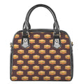 Brown Sandwiches Pattern Print Shoulder Handbag