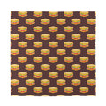 Brown Sandwiches Pattern Print Silk Bandana