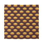 Brown Sandwiches Pattern Print Silk Bandana