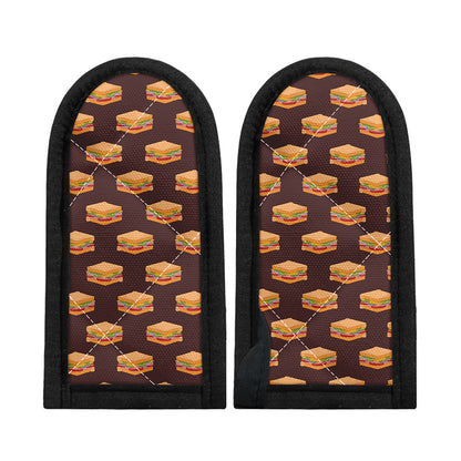 Brown Sandwiches Pattern Print Skillet Handle Cover
