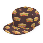 Brown Sandwiches Pattern Print Snapback Cap
